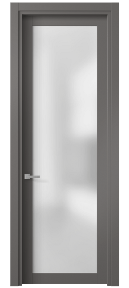 Межкомнатная дверь Planum 2102 Матовый классический серый Сатинированное стекло Цена 50599 ₽ | Volhovec