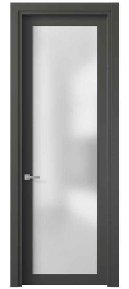 Межкомнатная дверь Planum 2102 ПЭТ графитовый Сатинированное стекло Цена 31699 ₽ | Volhovec