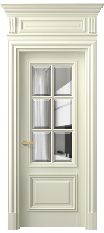 Межкомнатная дверь Антик 7312 Матовый молочно-белый Прозрачное стекло с фацетом Цена 264570 сом | Volhovec