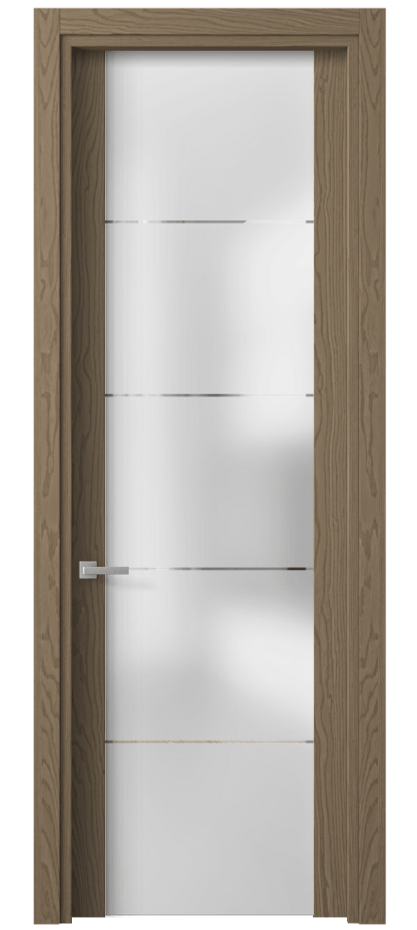 Межкомнатная дверь Planum 4114 Дуб дымный Сатинированное стекло с гравировкой «КВАДРО», триплекс Цена 69399 ₽ | Volhovec