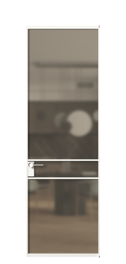 Дверь межкомнатная АЛПЛ040.02 Бронза сатин триплекс БЕЛ. Цвет Алюминий Белый. Материал Алюминий. Коллекция Formato. Картинка.