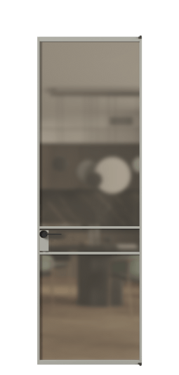 Дверь межкомнатная АЛПЛ040.02 Бронза сатин триплекс АНСР. Цвет Алюминий нейтральный серый. Материал Алюминий в эмали. Коллекция Формато. Картинка.