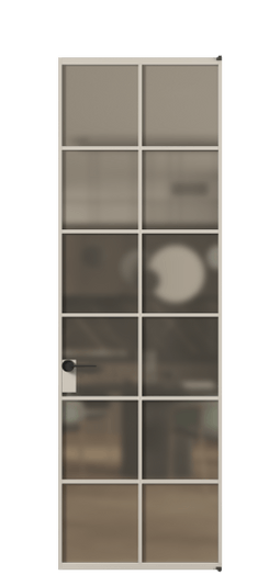 Дверь межкомнатная АЛПЛ040.05 Бронза сатин триплекс АСБЖ. Цвет Алюминий светло-бежевый. Материал Алюминий в эмали. Коллекция Формато. Картинка.