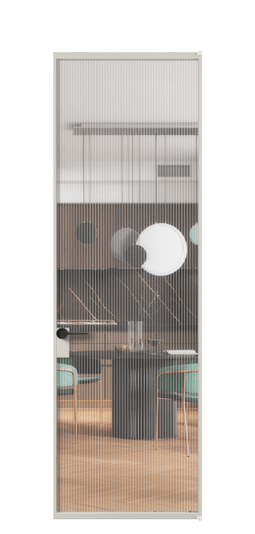 Дверь межкомнатная АЛПЛ040.01 АТСР MORU. Цвет Алюминий тёплый серый. Материал Алюминий в эмали. Коллекция Формато. Картинка.