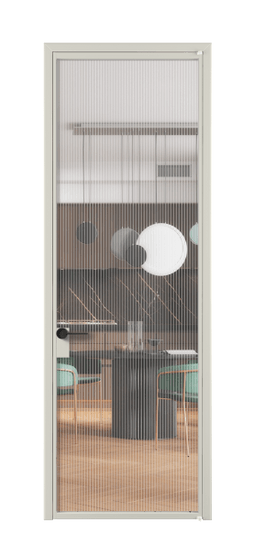 Дверь межкомнатная АЛПЛ040.01 АТСР MORU. Цвет Алюминий тёплый серый. Материал Алюминий в эмали. Коллекция Формато. Картинка.