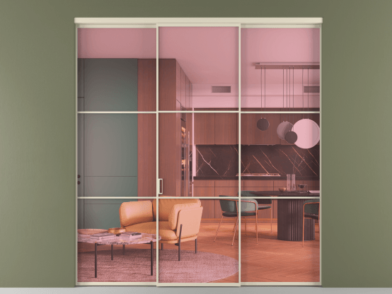 Алюминевая перегородка vn1+2_03_ Алюминий бежево-серый Прозрачное розовое стекло, триплекс, 6мм. Цвет Алюминий бежево-серый. Материал Алюминий в эмали. Коллекция Перегородка Formato внутри проёма 3 створки. Фото. Алюминевая перегородка vn1+2_03_ Алюминий бежево-серый Прозрачное розовое стекло, триплекс, 6мм. Цвет Алюминий бежево-серый. Материал Алюминий в эмали. Коллекция Перегородка Formato внутри проёма 3 створки. Картинка.