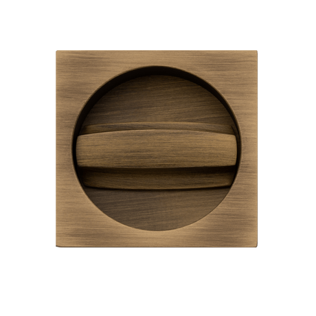 Ручки для дверей Ручка-квадрат для раздвижной двери с заверткой Квадра. Цвет Матовая бронза. Коллекция Ручка-квадрат для раздвижной двери с заверткой Квадра. Картинка.